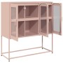 Aparador de acero laminado en frío rosa 100,5x39x107 cm