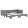 Trundle sofa bed light gray fabric 80x200 cm by vidaXL, Beds and slatted bases - Ref: Foro24-3196573, Price: 242,04 €, Discou...