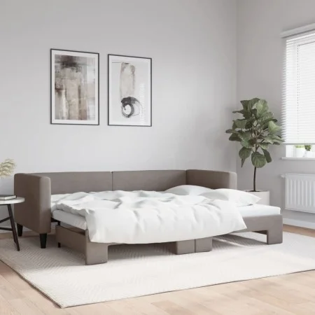 Trundle sofa bed taupe gray fabric 80x200 cm by vidaXL, Beds and slatted bases - Ref: Foro24-3196576, Price: 242,01 €, Discou...