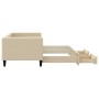 Trundle sofa bed with drawers cream fabric 80x200 cm by vidaXL, Beds and slatted bases - Ref: Foro24-3196613, Price: 286,37 €...