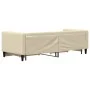 Trundle sofa bed with drawers cream fabric 80x200 cm by vidaXL, Beds and slatted bases - Ref: Foro24-3196613, Price: 282,01 €...