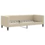Trundle sofa bed with drawers cream fabric 80x200 cm by vidaXL, Beds and slatted bases - Ref: Foro24-3196613, Price: 282,01 €...