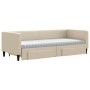 Trundle sofa bed with drawers cream fabric 80x200 cm by vidaXL, Beds and slatted bases - Ref: Foro24-3196631, Price: 452,78 €...