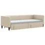 Trundle sofa bed with drawers cream fabric 80x200 cm by vidaXL, Beds and slatted bases - Ref: Foro24-3196631, Price: 452,69 €...