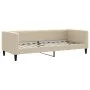 Trundle sofa bed with drawers cream fabric 80x200 cm by vidaXL, Beds and slatted bases - Ref: Foro24-3196631, Price: 452,69 €...