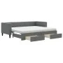 Trundle sofa bed with drawers dark gray fabric 80x200 cm by vidaXL, Beds and slatted bases - Ref: Foro24-3196628, Price: 450,...