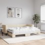 Trundle sofa bed with cream fabric mattress 80x200 cm by vidaXL, Beds and slatted bases - Ref: Foro24-3196595, Price: 415,47 ...