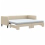 Trundle sofa bed with cream fabric mattress 80x200 cm by vidaXL, Beds and slatted bases - Ref: Foro24-3196595, Price: 415,47 ...