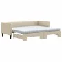 Trundle sofa bed with cream fabric mattress 80x200 cm by vidaXL, Beds and slatted bases - Ref: Foro24-3196595, Price: 415,86 ...