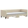 Trundle sofa bed with cream fabric mattress 80x200 cm by vidaXL, Beds and slatted bases - Ref: Foro24-3196595, Price: 415,86 ...
