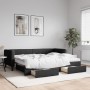 Trundle sofa bed with drawers black fabric 80x200 cm by vidaXL, Beds and slatted bases - Ref: Foro24-3196611, Price: 285,45 €...