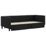 Trundle sofa bed with drawers black fabric 80x200 cm by vidaXL, Beds and slatted bases - Ref: Foro24-3196611, Price: 285,45 €...