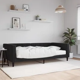 Sofa bed with black velvet mattress 100x200 cm by vidaXL, Beds and slatted bases - Ref: Foro24-3196678, Price: 361,72 €, Disc...