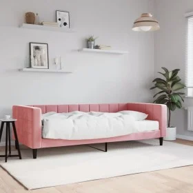 Schlafsofa mit rosa Samtmatratze 90x200 cm von vidaXL, Betten und Lattenroste - Ref: Foro24-3196670, Preis: 333,00 €, Rabatt: %