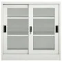 Armario con puerta corredera gris claro acero 90x40x90 cm de vidaXL, Taquillas y armarios de almacenamiento - Ref: Foro24-335...