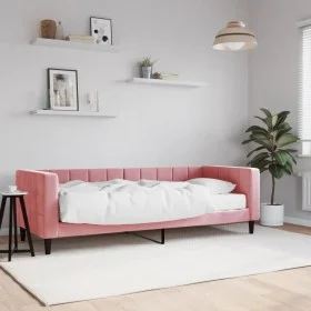 Sofa bed with pink velvet mattress 80x200 cm by vidaXL, Beds and slatted bases - Ref: Foro24-3196663, Price: 311,60 €, Discou...
