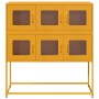 Aparador de acero laminado en frío amarillo 100,5x39x107 cm
