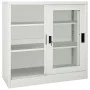 Armario con puerta corredera gris claro acero 90x40x90 cm de vidaXL, Taquillas y armarios de almacenamiento - Ref: Foro24-335...