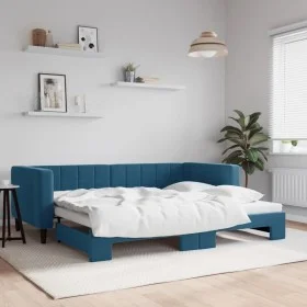 Sofá cama nido terciopelo azul 90x200 cm de vidaXL, Camas y somieres - Ref: Foro24-3196690, Precio: 249,79 €, Descuento: %