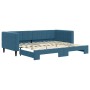 Sofá cama nido terciopelo azul 90x200 cm