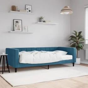 Schlafsofa mit blauer Samtmatratze 90x200 cm von vidaXL, Betten und Lattenroste - Ref: Foro24-3196666, Preis: 331,46 €, Rabat...