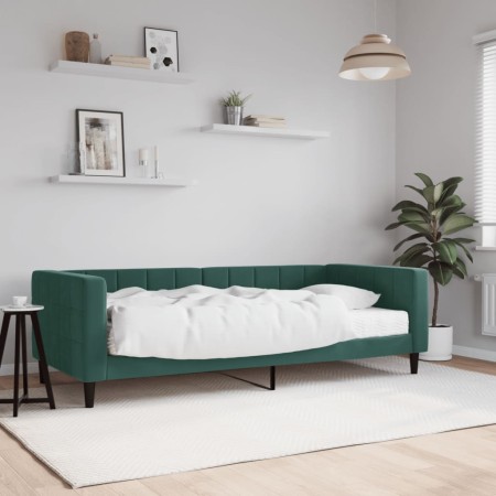 Schlafsofa mit dunkelgrüner Samtmatratze 90x200 cm von vidaXL, Betten und Lattenroste - Ref: Foro24-3196669, Preis: 315,23 €,...