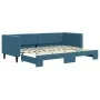 Blue velvet trundle sofa bed 80x200 cm by vidaXL, Beds and slatted bases - Ref: Foro24-3196683, Price: 270,53 €, Discount: %