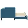 Blue velvet trundle sofa bed 80x200 cm by vidaXL, Beds and slatted bases - Ref: Foro24-3196683, Price: 270,53 €, Discount: %