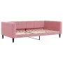 Sofa bed with pink velvet mattress 100x200 cm by vidaXL, Beds and slatted bases - Ref: Foro24-3196677, Price: 391,25 €, Disco...