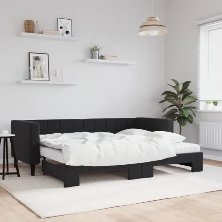 Trundle sofa bed with black velvet mattress 80x200 cm by vidaXL, Beds and slatted bases - Ref: Foro24-3196712, Price: 431,04 ...