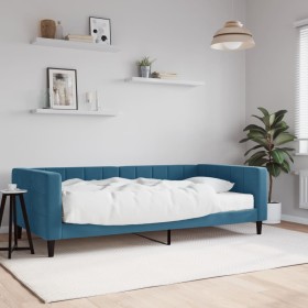 Sofá cama con colchón terciopelo azul 100x200 cm de vidaXL, Camas y somieres - Ref: Foro24-3196673, Precio: 341,72 €, Descuen...