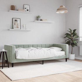 Sofa bed with light gray velvet mattress 80x200 cm by vidaXL, Beds and slatted bases - Ref: Foro24-3196660, Price: 336,84 €, ...