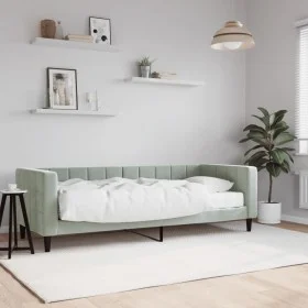 Sofa bed with light gray velvet mattress 80x200 cm by vidaXL, Beds and slatted bases - Ref: Foro24-3196660, Price: 344,28 €, ...