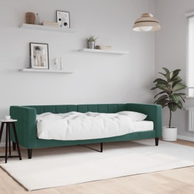 Sofa bed with dark green velvet mattress 80x200 cm by vidaXL, Beds and slatted bases - Ref: Foro24-3196662, Price: 314,93 €, ...