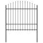 Valla de jardín con punta de lanza de acero 181x175 cm negra