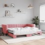 Sofá cama nido terciopelo rosa 90x200 cm de vidaXL, Camas y somieres - Ref: Foro24-3196694, Precio: 253,50 €, Descuento: %