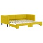Yellow velvet trundle sofa bed 90x200 cm by vidaXL, Beds and slatted bases - Ref: Foro24-3196696, Price: 273,25 €, Discount: %