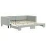 Light gray velvet trundle sofa bed 100x200 cm by vidaXL, Beds and slatted bases - Ref: Foro24-3196698, Price: 267,51 €, Disco...