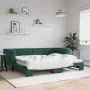 Ausziehbares Schlafsofa aus dunkelgrünem Samt, 90 x 200 cm von vidaXL, Betten und Lattenroste - Ref: Foro24-3196693, Preis: 2...