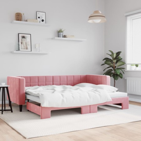 Sofá cama nido terciopelo rosa 80x200 cm de vidaXL, Camas y somieres - Ref: Foro24-3196687, Precio: 266,16 €, Descuento: %