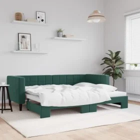 Sofá cama nido terciopelo verde oscuro 80x200 cm de vidaXL, Camas y somieres - Ref: Foro24-3196686, Precio: 242,76 €, Descuen...