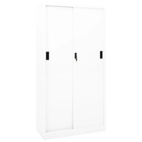 Armario de oficina puerta corredera acero blanco 90x40x180 cm