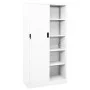Büroschrank mit Schiebetür aus weißem Stahl, 90 x 40 x 180 cm von vidaXL, Schließfächer und Lagerschränke - Ref: Foro24-33595...