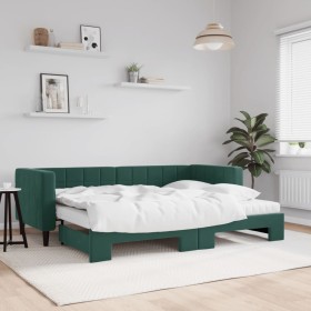 Sofá cama nido con colchón terciopelo verde oscuro 80x200 cm de vidaXL, Camas y somieres - Ref: Foro24-3196710, Precio: 439,2...