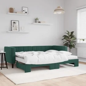Trundle sofa bed with dark green velvet mattress 80x200 cm by vidaXL, Beds and slatted bases - Ref: Foro24-3196710, Price: 41...
