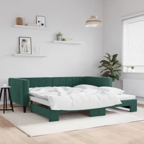 Sofá cama nido terciopelo verde oscuro 100x200 cm de vidaXL, Camas y somieres - Ref: Foro24-3196700, Precio: 260,38 €, Descue...