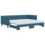 Ausziehbares Schlafsofa mit blauer Samtmatratze 90x200 cm von vidaXL, Betten und Lattenroste - Ref: Foro24-3196714, Preis: 44...