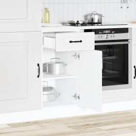 Mueble bajo de cocina Kalmar madera de ingeniería blanca