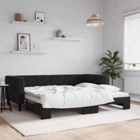 Sofá cama nido terciopelo negro 90x190 cm de vidaXL, Camas y somieres - Ref: Foro24-3196706, Precio: 261,89 €, Descuento: %