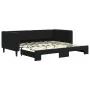 Black velvet trundle sofa bed 90x190 cm by vidaXL, Beds and slatted bases - Ref: Foro24-3196706, Price: 257,77 €, Discount: %